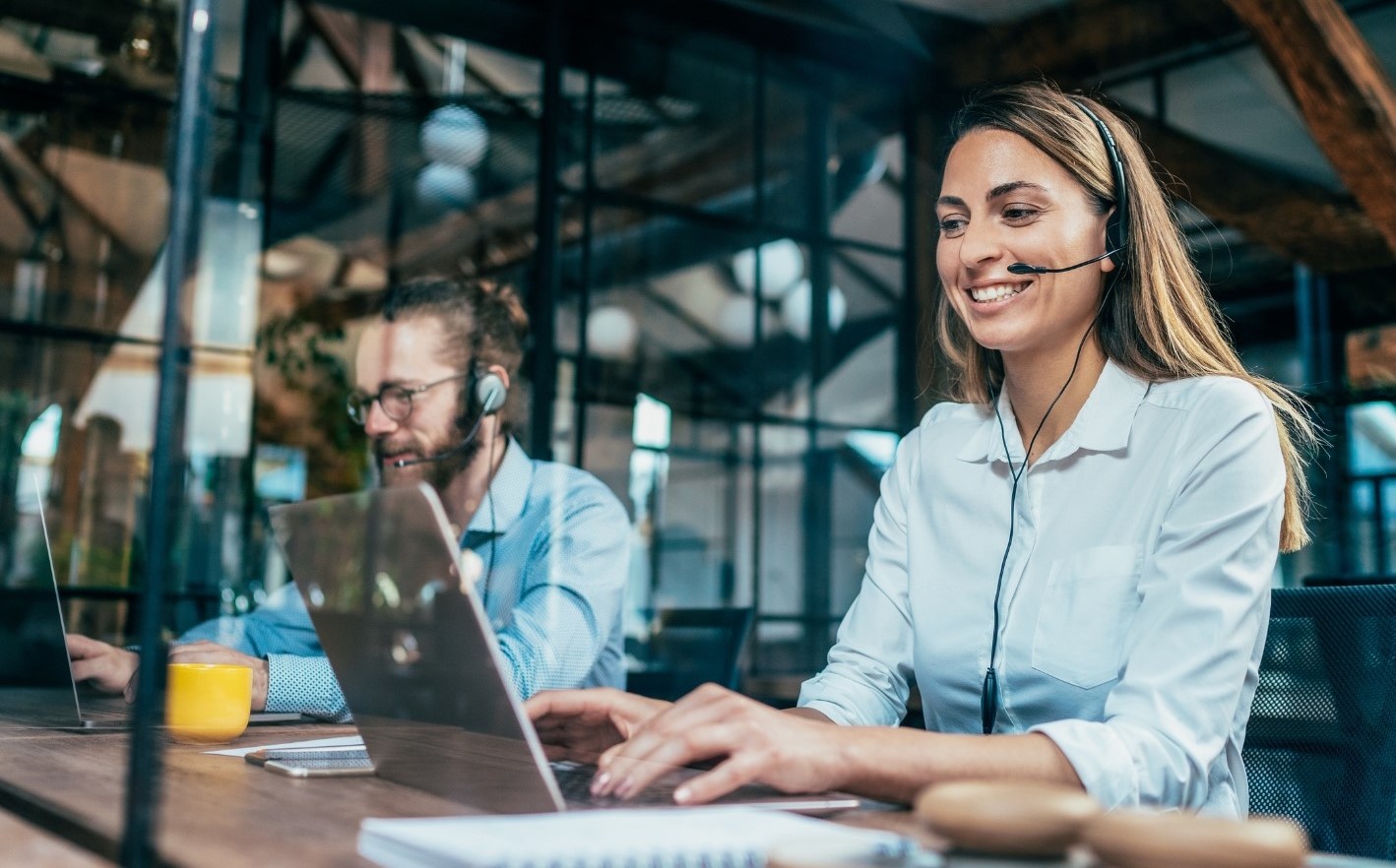 Contact Center Agents taking calls